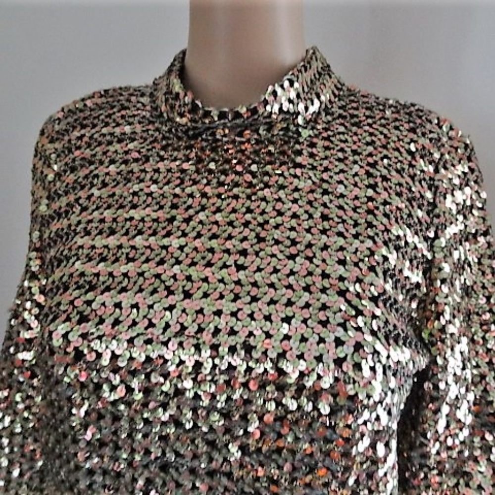 1967 Designer Mr Gee Sequin Ostrich Feather Dress - Picture 2 of 8